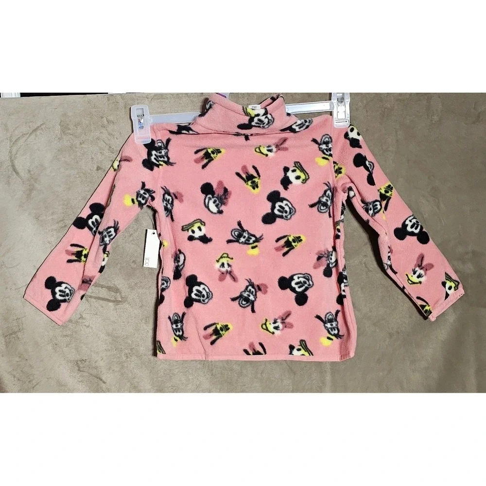 Disney Amazon Essentials Girls Pink Fleece Mickey Minnie Zip Jacket XS 4-5 NWT